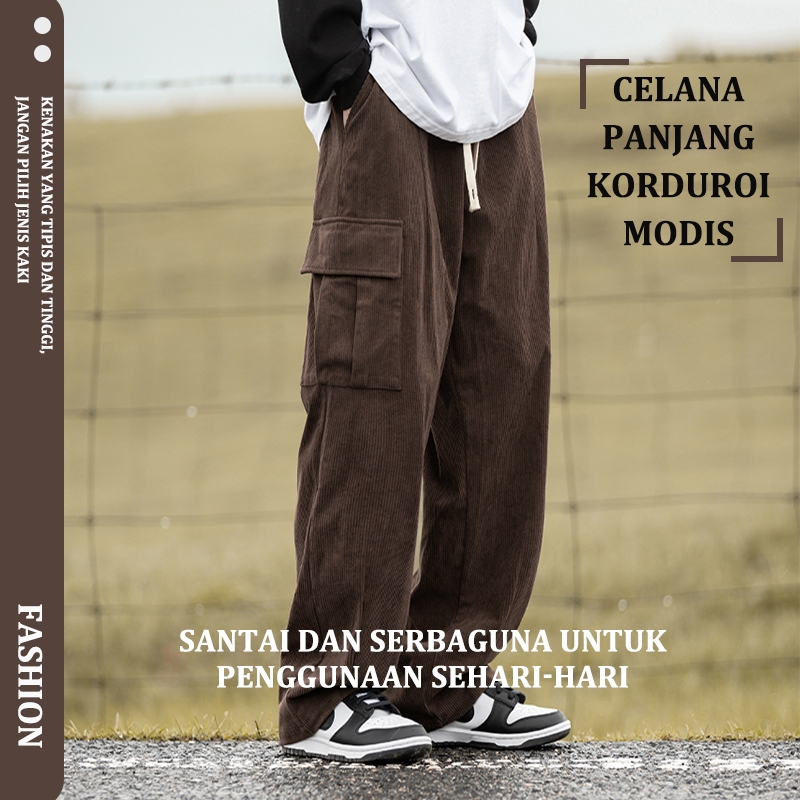 celana ala korea celana panjang bahan pria celana longgar pria celana panjang pria celana korduroy p