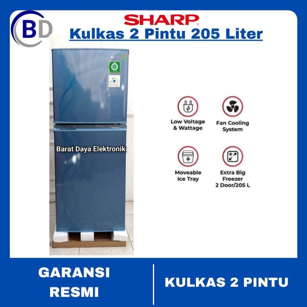 Kulkas 2 Pintu Sharp 205 Liter SJ-237ND-AB/AP/AS