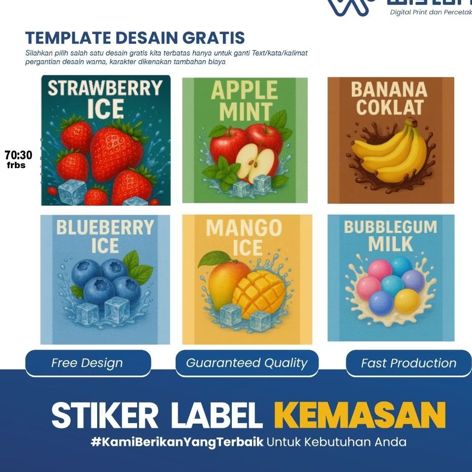 

cetak stiker logo Liqu-whit minuman bahan chromo/bontak