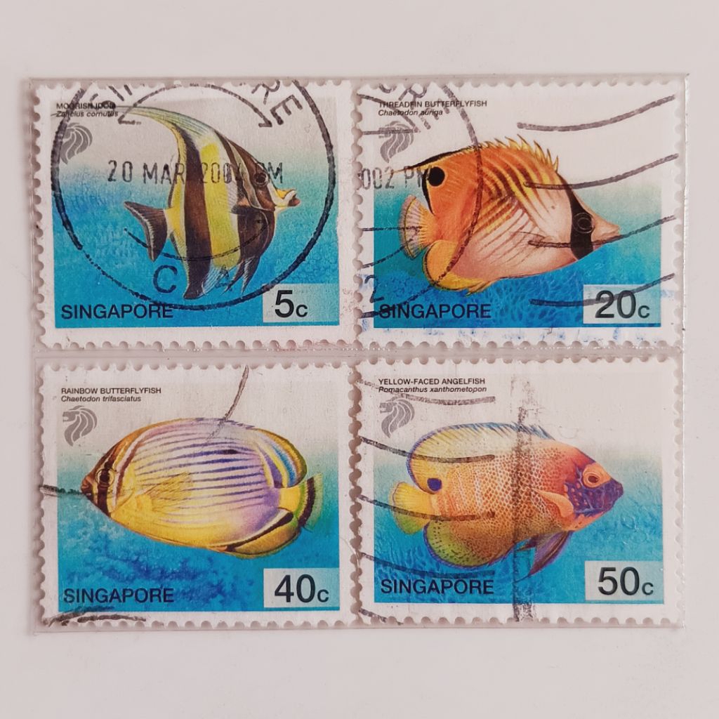 

(AB) Perangko Singapore 2001 - 2006 Tropical Fish Definitives Set 4 pcs Used