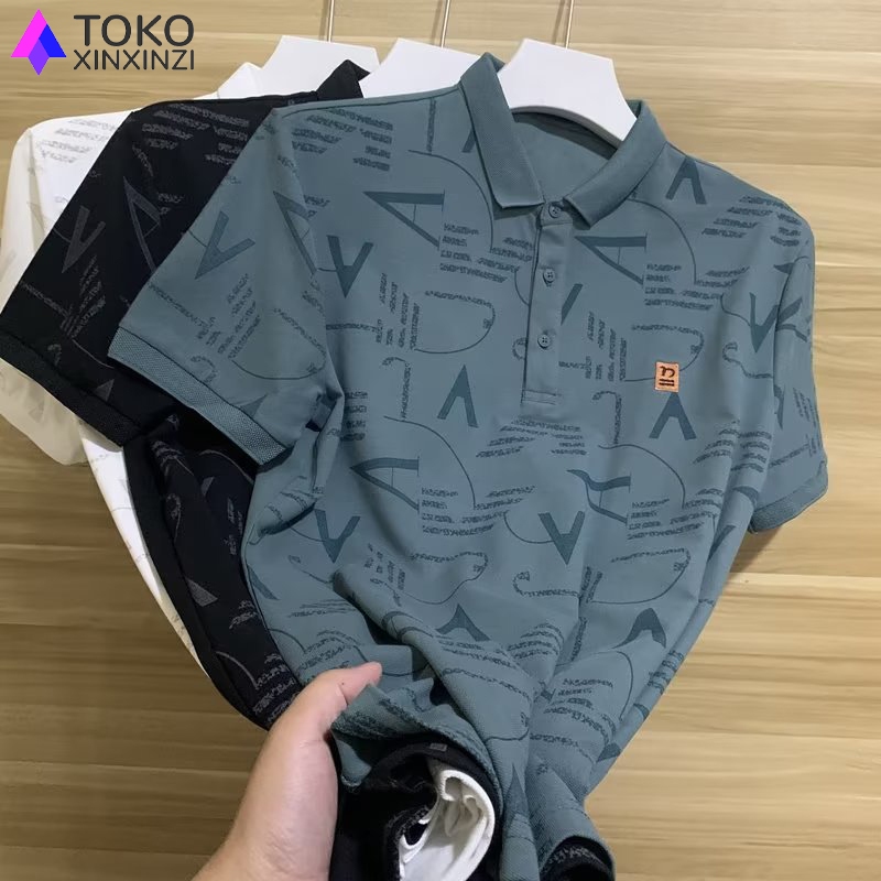 kemeja motif pria lengan pendek baju polo pria original 100% kemeja pendek pria kaos kerah
