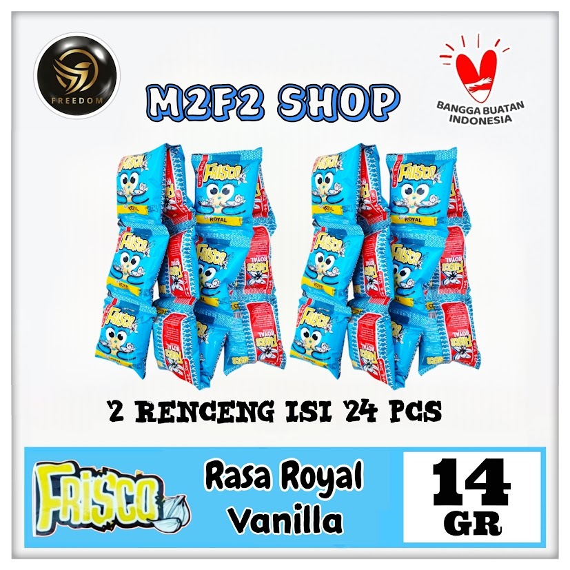 

Frisco Snack Royal Vanilla Flavour | Makanan Ringan Ekstrudat Rasa Vanila Sachet - 14 gr (Kemasan 2 Renceng)