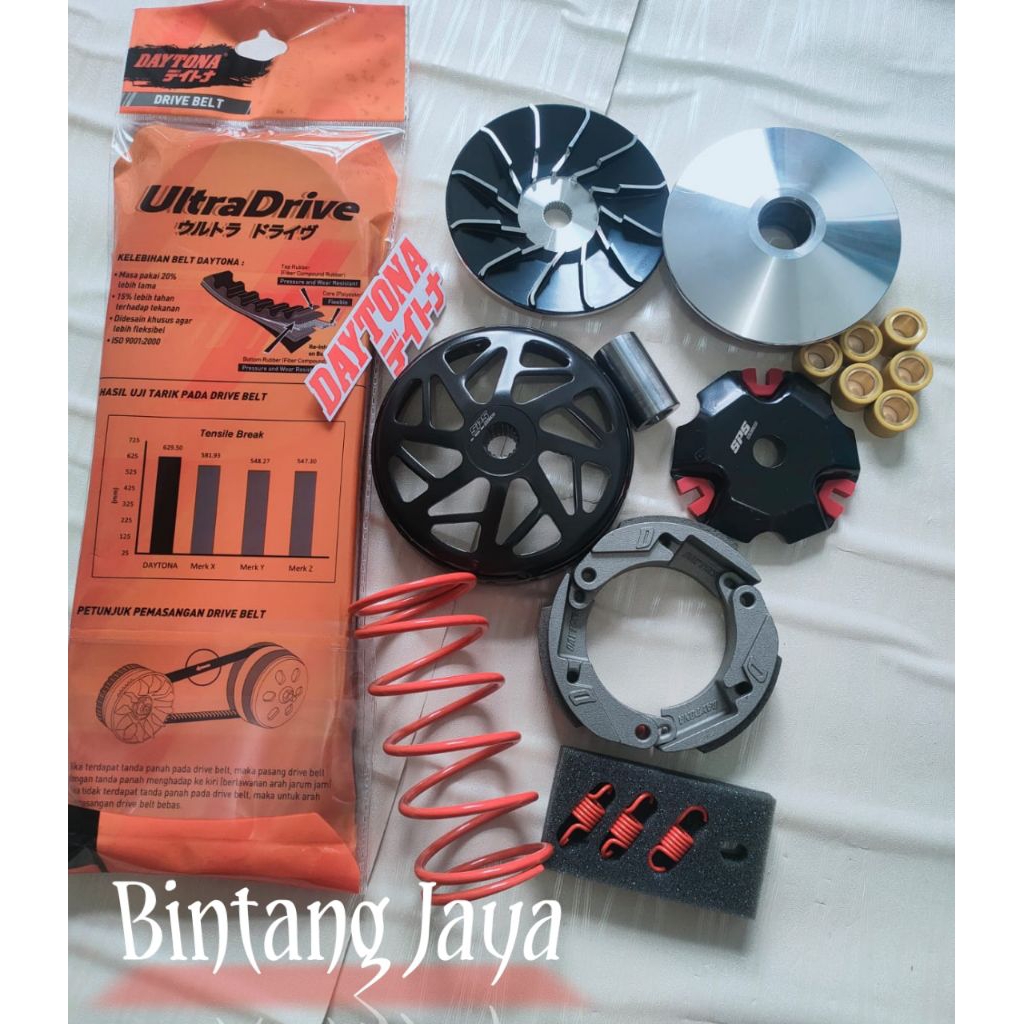 paketan pully cvt full set racingkirian pully cvt buat motor mio soul karbu/mio sporty/mio smile/nou