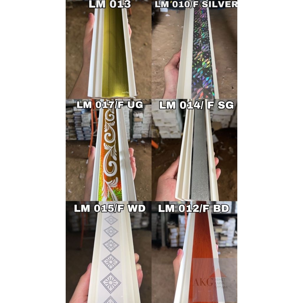 List dinding plafon pvc sudut lebar 6cm panjang 4m
