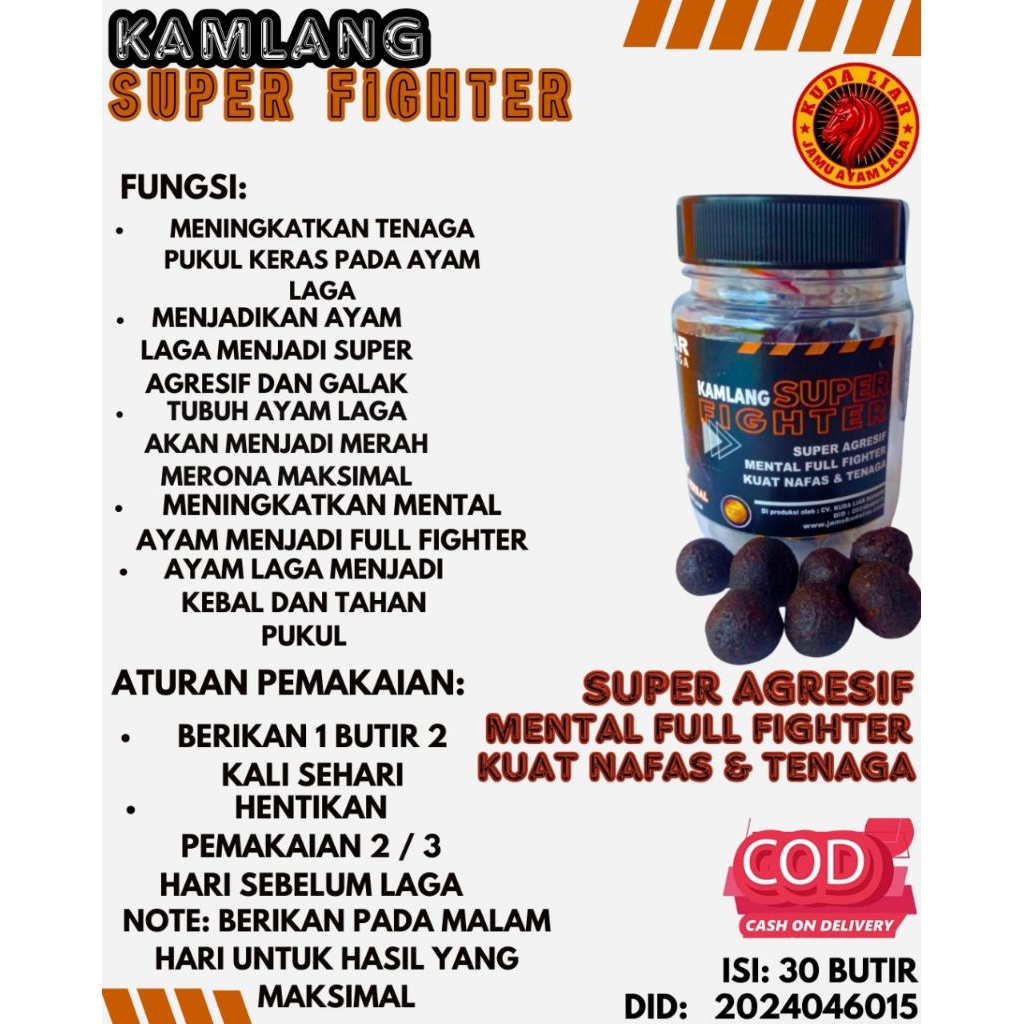 kamlang jamu ayam mental full fighter tenaga super