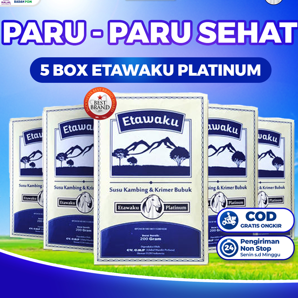 

Etawaku Platinum Susu Kambing Etawa - Susu Kambing Etawa Bubuk Murni Atasi Masalah Pernafasan dan Paru - Paru Asma - Paket 1 Box Etawaku Platinum - Paket 2 Box Etawaku Platinum - Paket 3 Box Etawaku Platinum - Paket 5 Box Etawaku Platinum