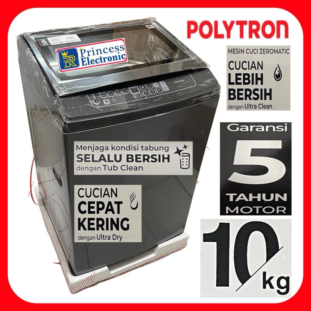 POLYTRON Mesin Cuci 1 Tabung 10 Kg Zeromatic PAW 1029TY
