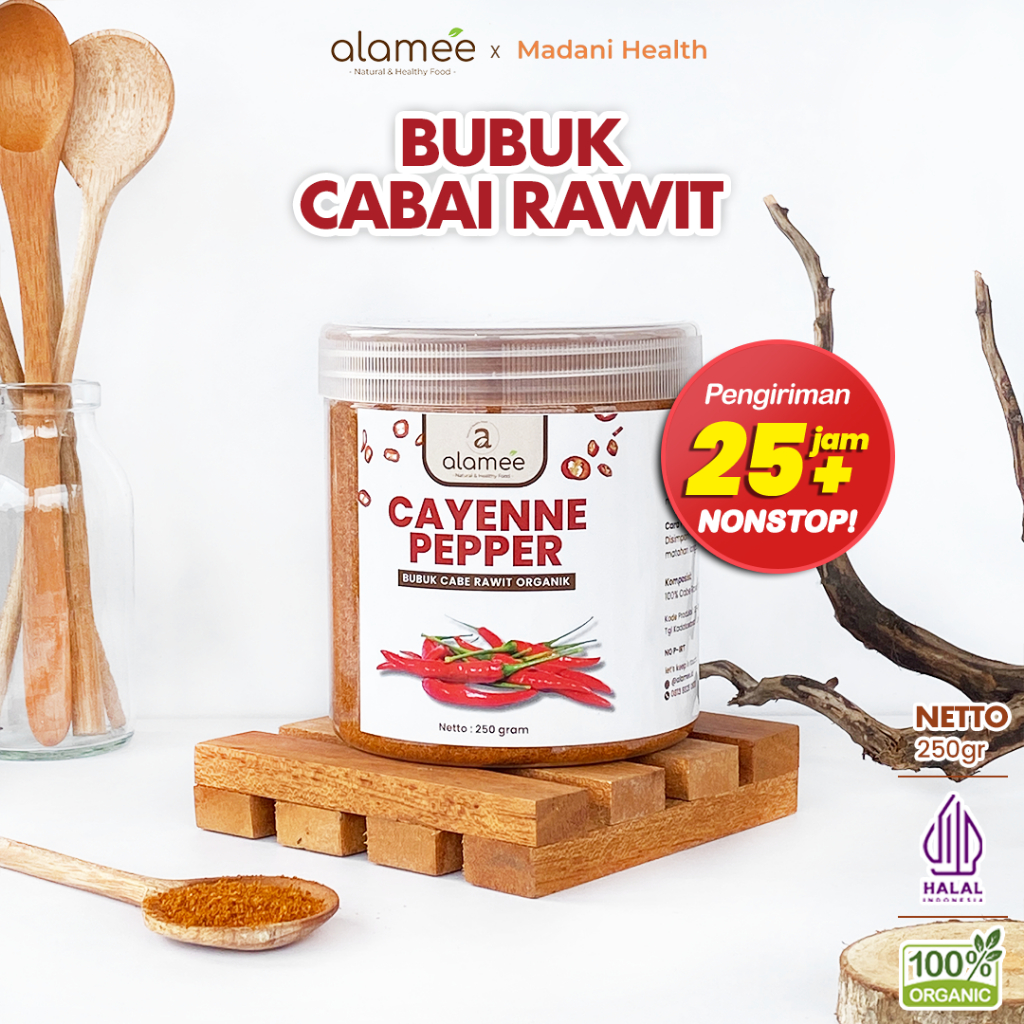 

ALAMEE Bubuk Cabe Rawit Cayenne Pepper Seasoning Powder Tanpa Campuran Bumbu Masakan Dapur 250gr