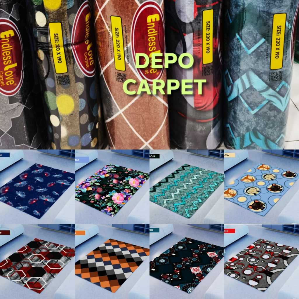 ENDLESS LOVE 190x220+Tas / Karpet Busa Malaysia Extra Tebal 23mm ukuran Besar 1,90x2,20 meter