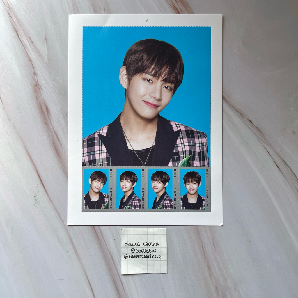 

BTS V TAEHYUNG WINGS STAMP POSTCARD OFFICIAL