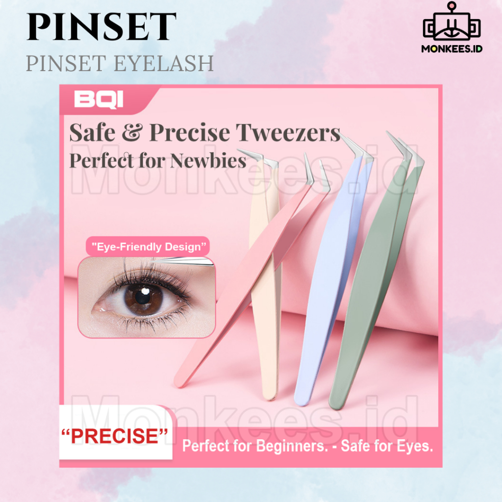 Pinset Bulu Mata Lentik Eyelash Tweezer Anti Slip Ujung Lancip – Pinset Extension Bulu Mata Aman unt