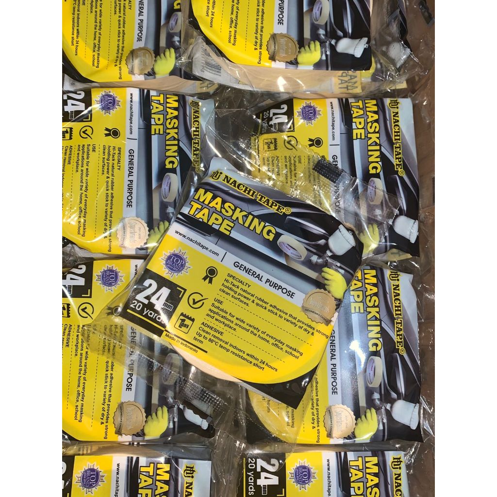 

Lakban Kertas merk Nachi / Masking Tape ukuran 24MM x 20Y