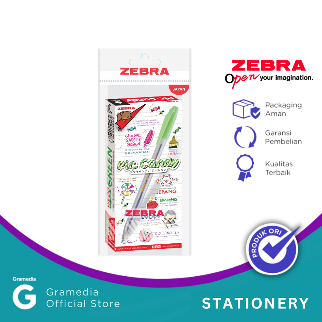 

Gramedia Pettarani - PULPEN ZEBRA PIC CANDY SEMI GEL PEN 0.7MM SET 12PCS