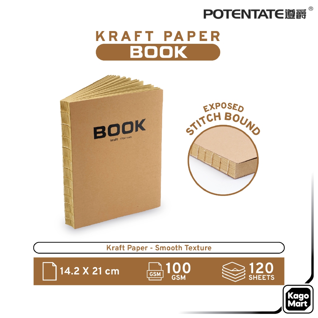 

Potentate Sketchbook Kraft Paper A5 Exposed Bound Buku Sketsa