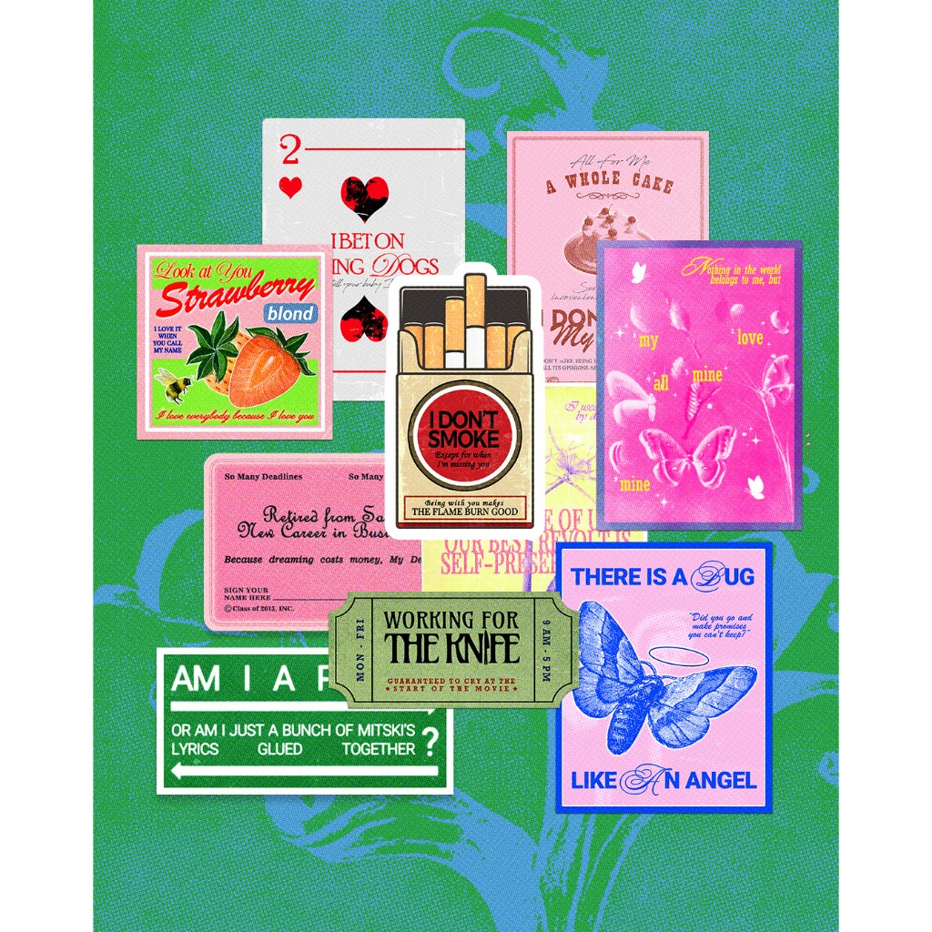 

TRINGCAT - Sticker Mitski - I Bet on Losing Dogs - Strawberry Blond | Sticker Laptop / HP | Fan Merch | Decorative Sticker