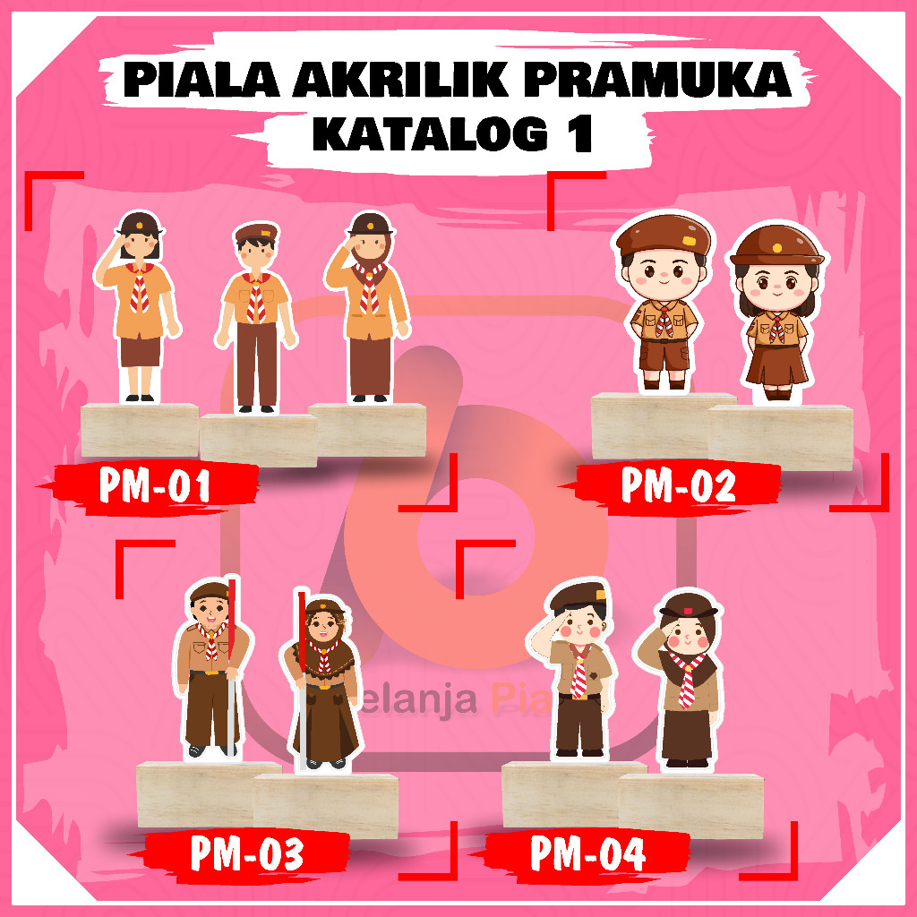 [COD] PIALA AKRILIK PRAMUKA STIKER TEMPEL MIRROR TATAKAN KAYU MINIMAL ORDER 4 PCS| PIALA AKRILIK MUR