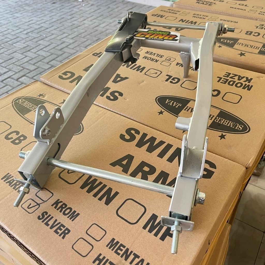 Swing Arm Arem Lengan Ayun WIN 100 Model Kaze Merk SHJ Silver Fullset / Arm Kaze pnp Win 100 Silver