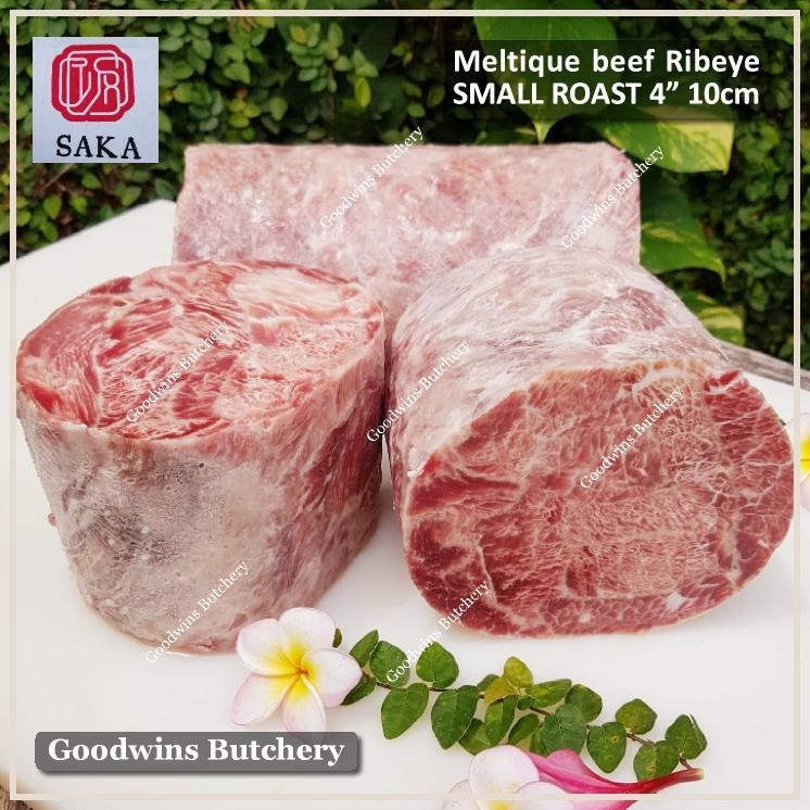 

Beef MELTIQUE RIBEYE small roast cuts Australia SAKA frozen daging sapi meltik Scotch-Fillet Cuberoll for Teriyaki Shabu2 Sukiyaki Saikoro Roast Schnitzel