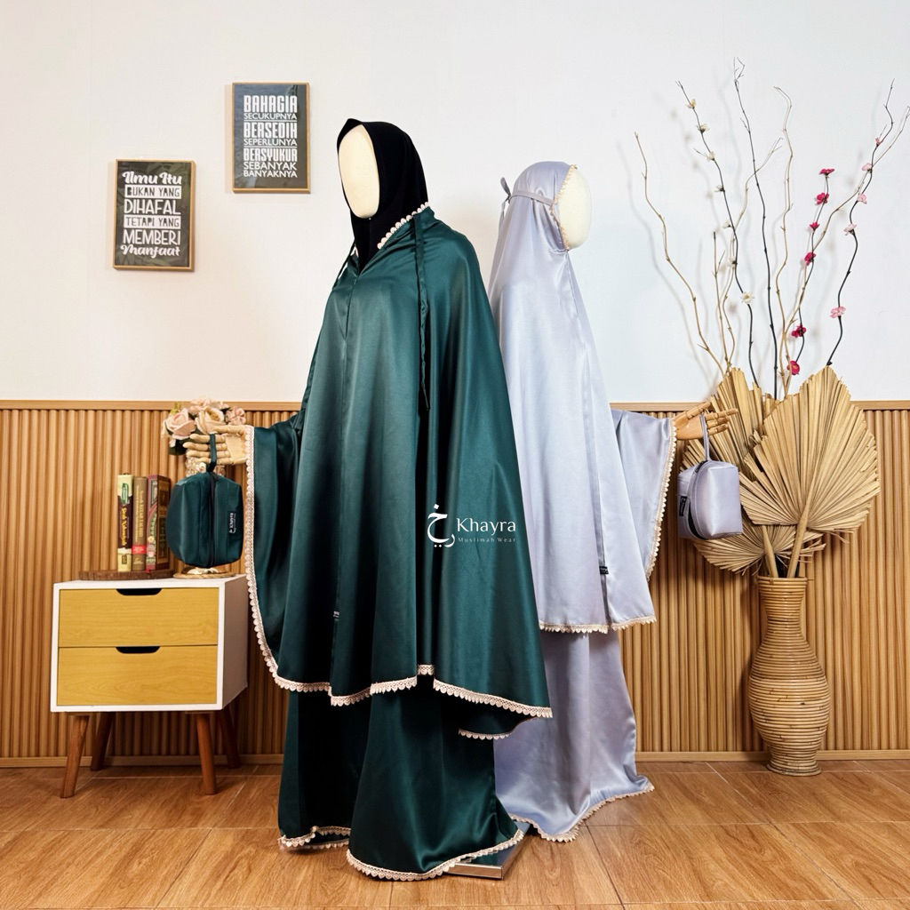MUKENA NAMIRA | MUKENA SATIN VELVET | PRAYER SET | MUKENA SATIN PREMIUM BY KHAYRA MUSLIMAH