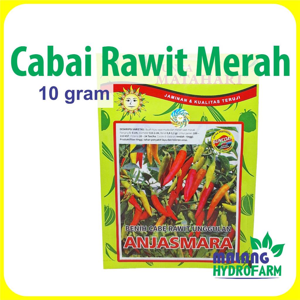 Benih Cabai Rawit Merah Anjasmara 10 g Cap Bunga Matahari dataran rendah sampai tinggi bibit bibi sa