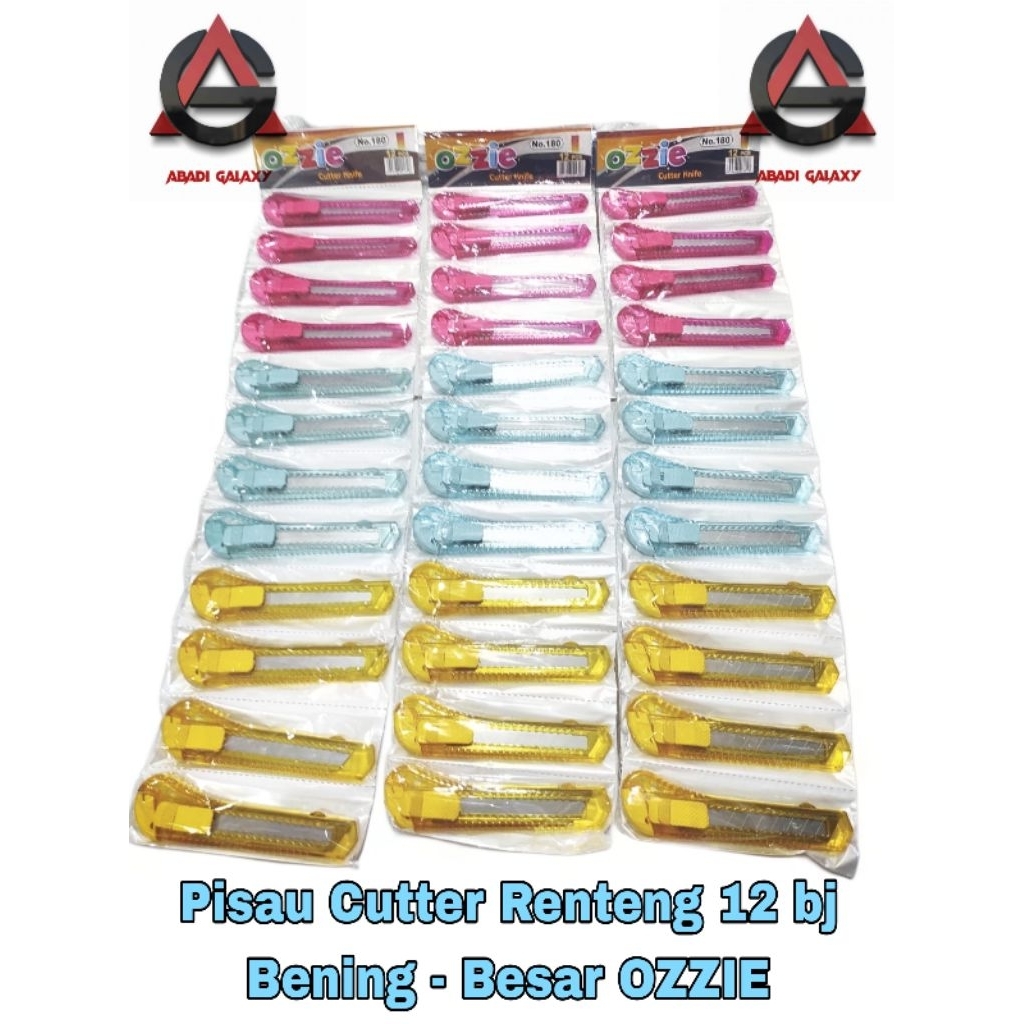 

Pisau cutter bening besar Ozzie (Isi 12 Pcs)