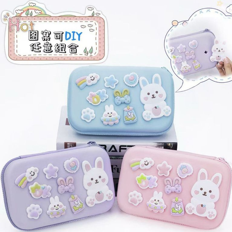 

Tempat Pensil Pop Up DIY Motif Bunny Lucu DD601 Soft Pencil Case Besar