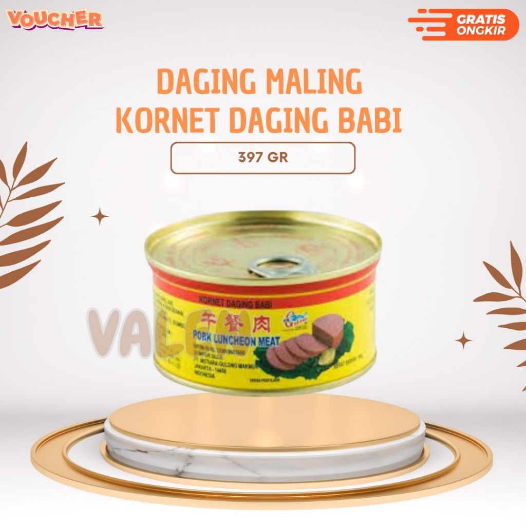 

Kornet Daging Babi - Pork Luncheon Meat Gulong - Daging Maling - 397gr