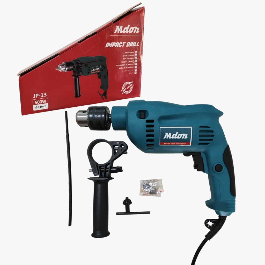 MDON Mesin Bor 13mm Impact Drill Tangan Listrik Electric Drill Koper Set Besi -Mdon JP13