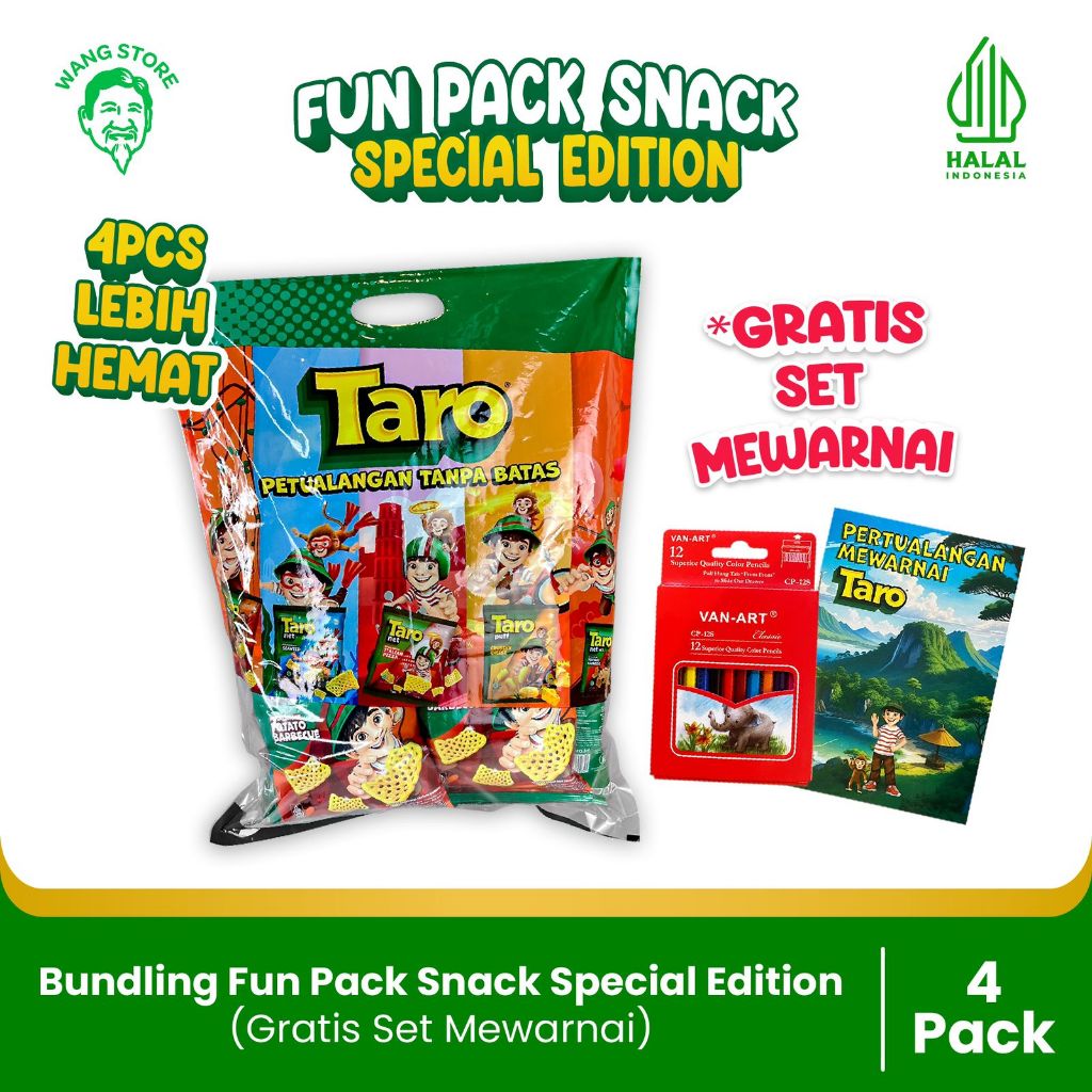 

BUNDLING- 4 Fun Pack Snack Spesial Edition-Paket Hampers Anak-(Gratis Set Mewarnai Lengkap)