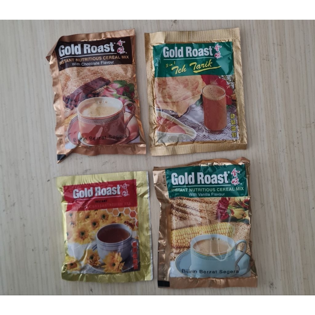 

GOLD ROAST Instant Nutritious Cereal Mix Coklat Vanilla | Teh Tarik | Honey Chrysanthemum Tea (Sachet)