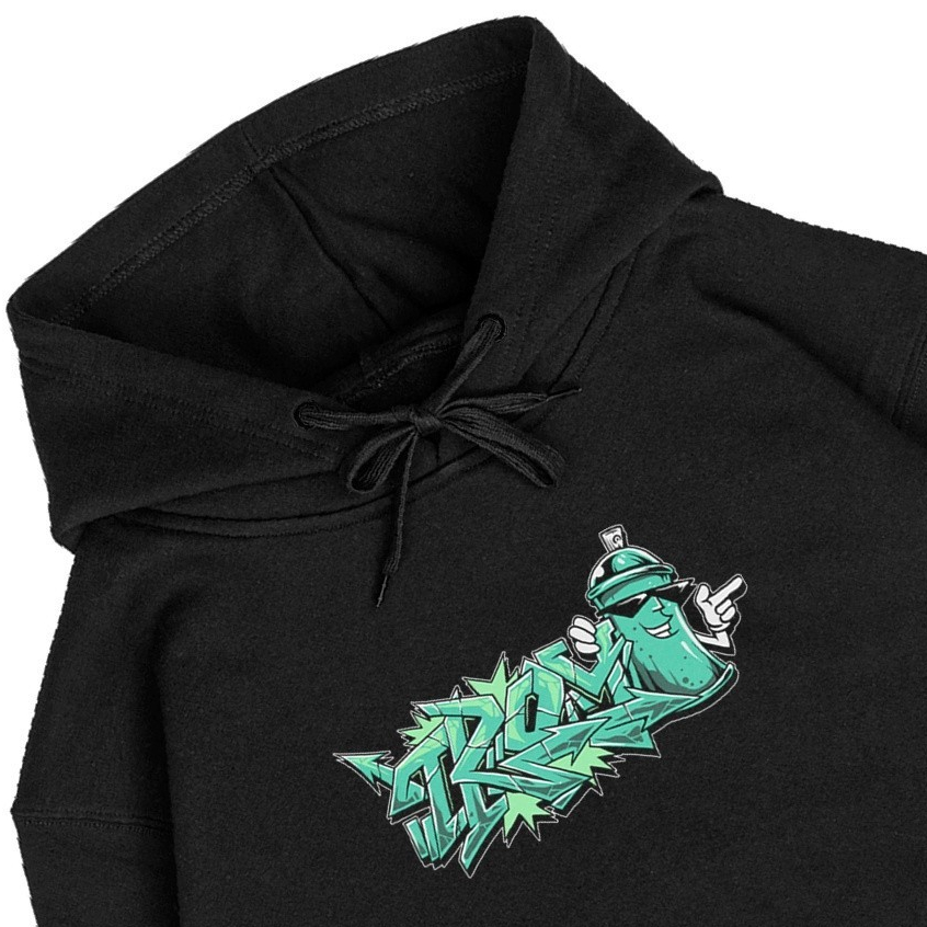 Troy Company Pullover Hoodie Black Green Insurgence - Jaket Hoodie Hitam KH 2210