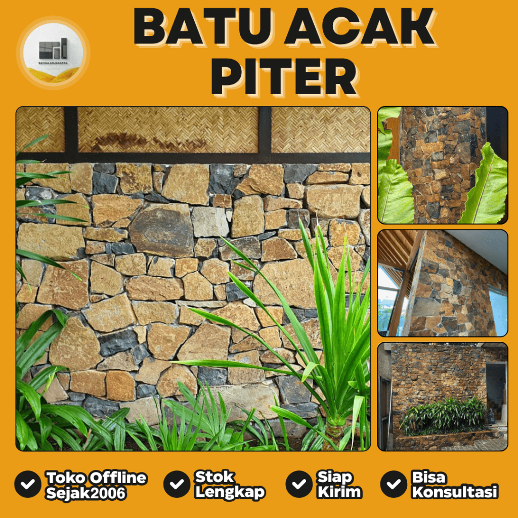 Batu Alam Piter Acak Cocok Untuk Dinding