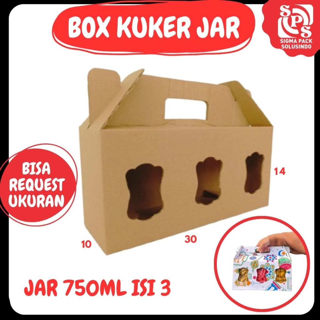 

Box 30x10x14 Jinjing KUKER TOPLES JAR 750 ml Isi 3 Kardus toples Kue Kering Tabung/Gable Box Polos