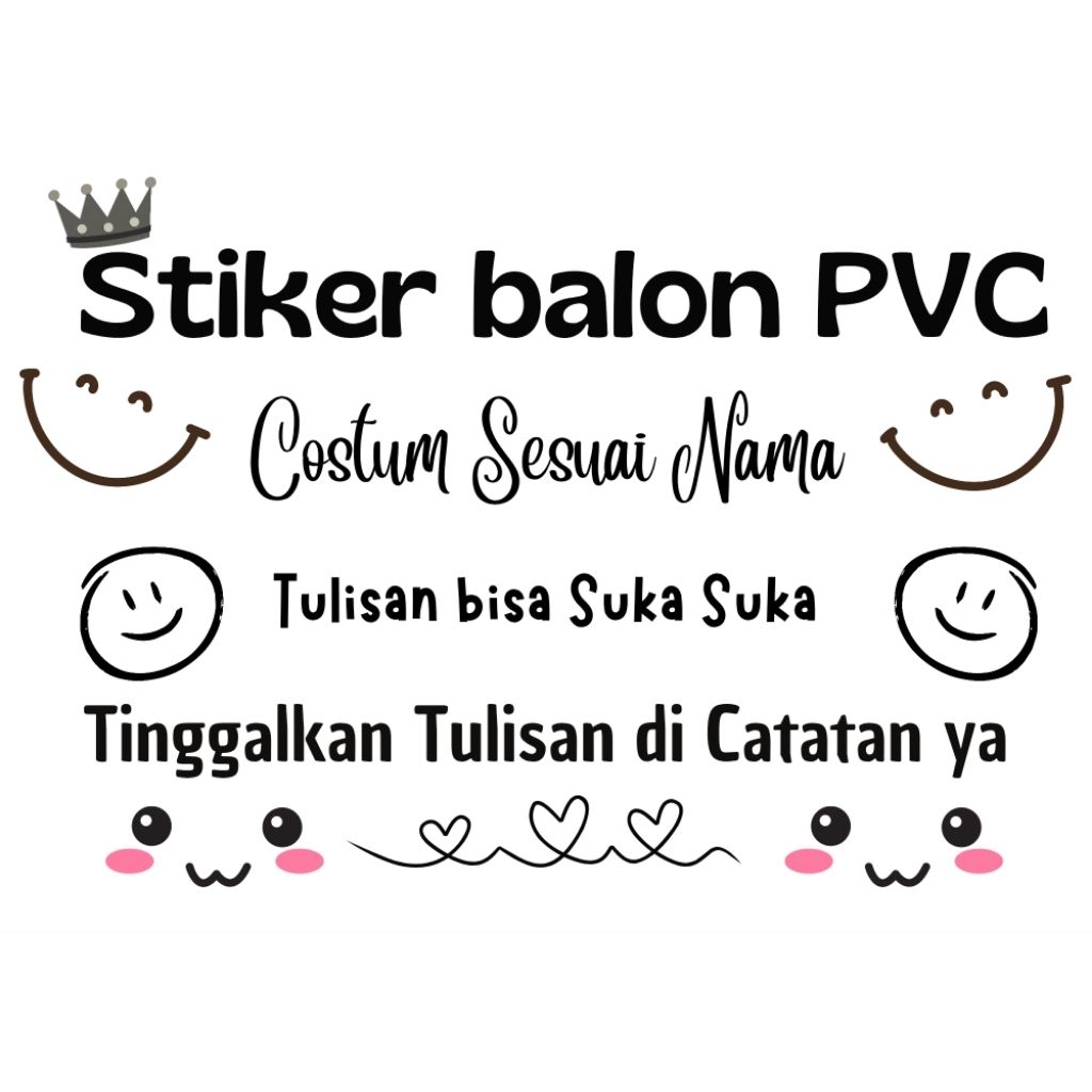 

Stiker Balon PVC 18 dan 24 in stiker Anti air Costum Nama langsung kirim