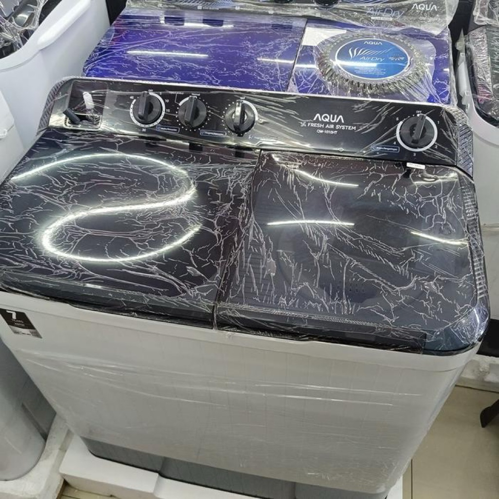 AQUA QW-1010HT MESIN CUCI 2 TABUNG KAPASITAS 10 KG - MESIN CUCI 2 TABUNG 10 KG AQUA SANYO QW-1010HT
