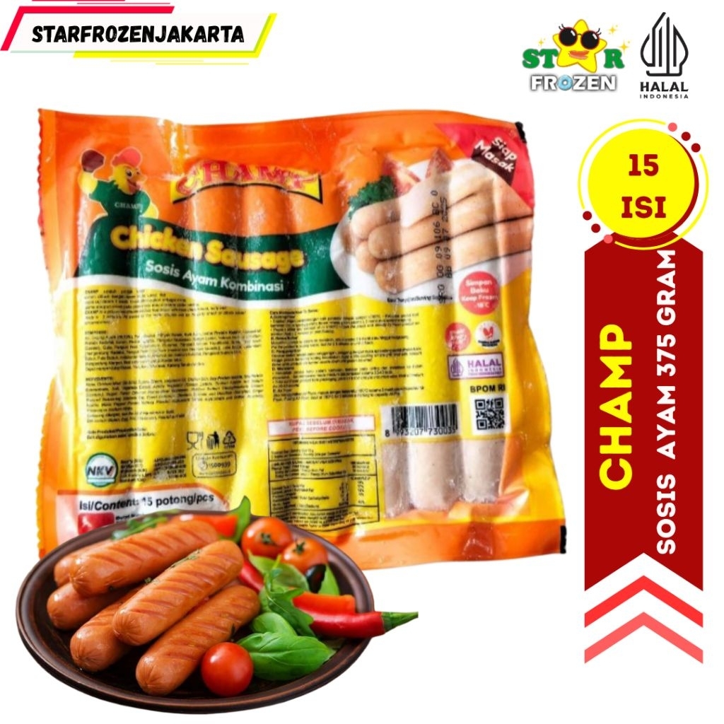 

Champ Sosis Ayam 375gr Isi 15pcs