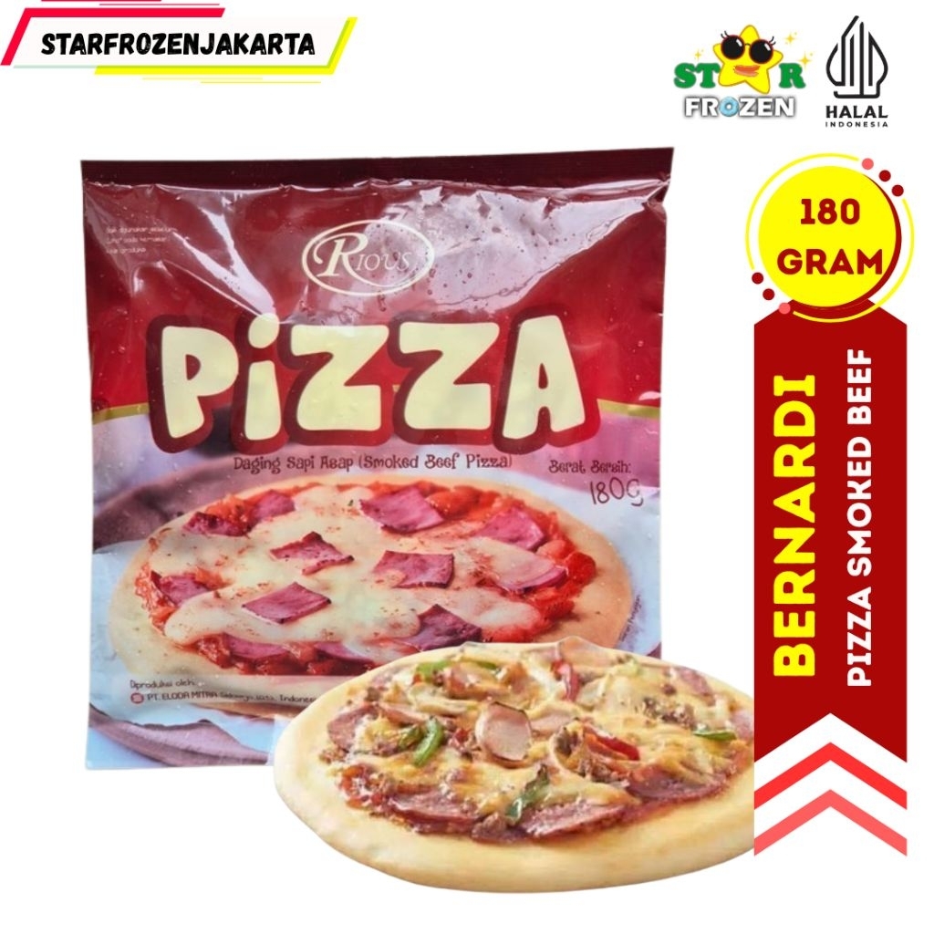 

Rious Pizza Smoked Beef 180 Gram / Pizza Daging Sapi Asap