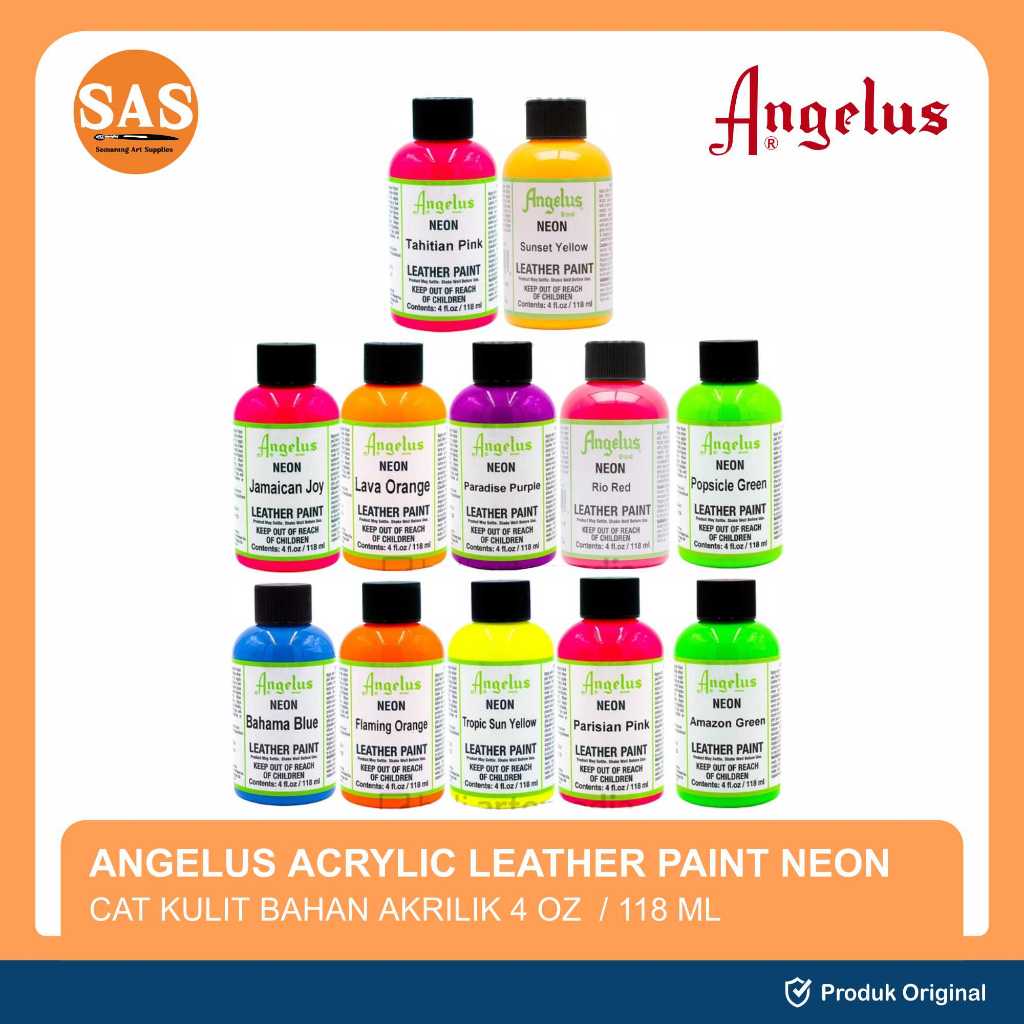 

Angelus - Acrylic Leather Paint NEON - Cat Sepatu Kulit 4 oz 118ml - SAS