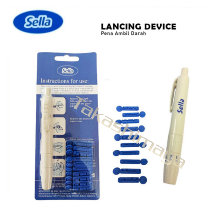 [ BOX ] Sella Pen Lancing Device + Jarum Lancet