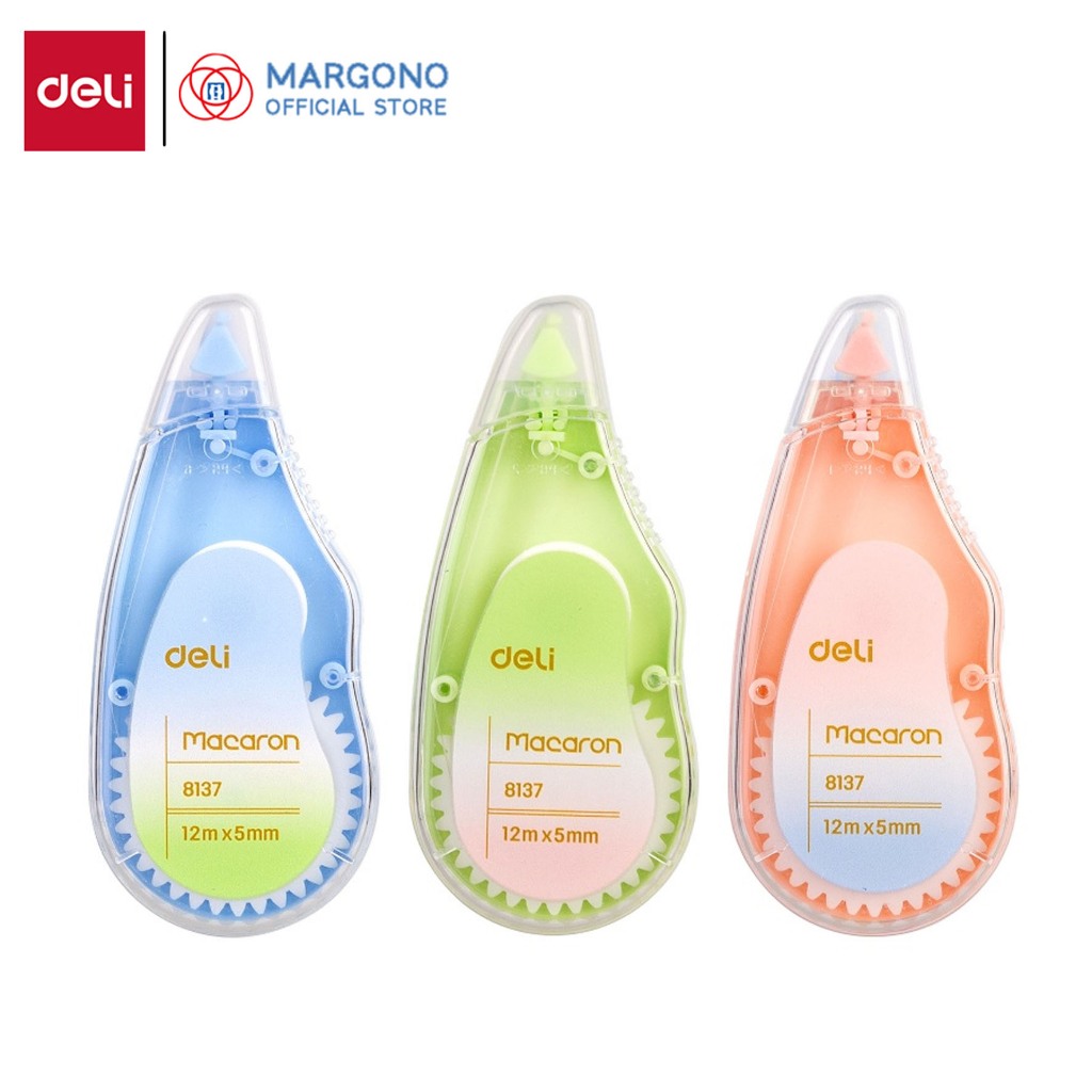 

Deli Tip Ex Koreksi Tape Macaron Pastel cepat kering, dapat langsung menulis, desain unik E8137