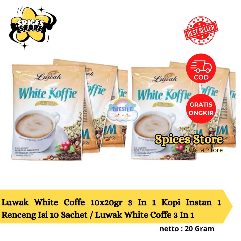 

Kopi Luwak White Koffie 1 Renceng isi 10 pcs / Luwak White Coffee - Spices Store