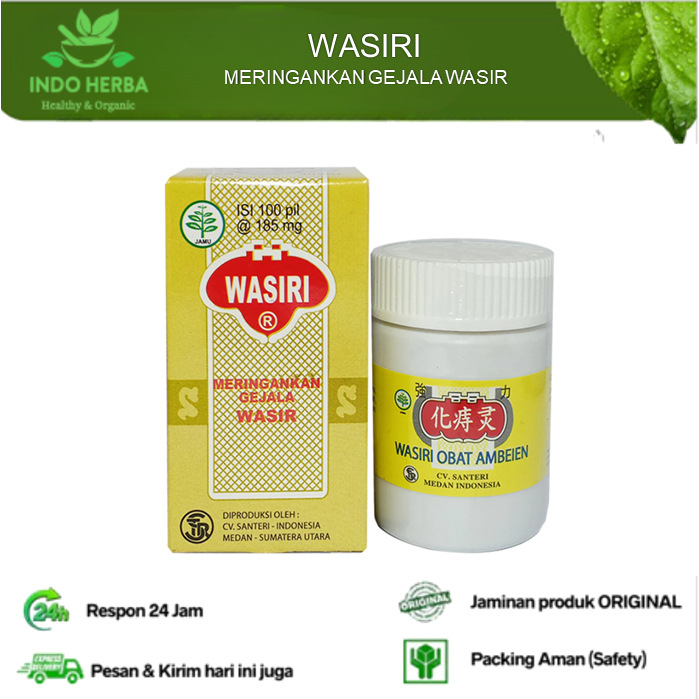 Wasiri (Isi 100 Pil) Obat Wasir dan BAB Berdarah Obat Ambein Wasir Ampuh Obat Wasir Berdarah 100% OR