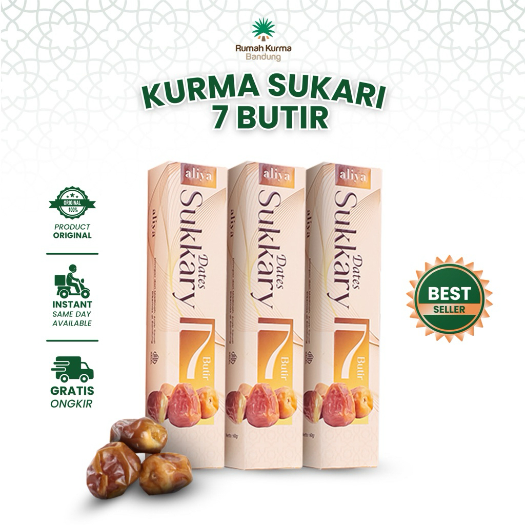 

Kurma Sukari Premium 7 Butir Kemasan Ekslusif Isian Hadiah Hampers Idul Fitri Oleh Oleh Haji Umroh