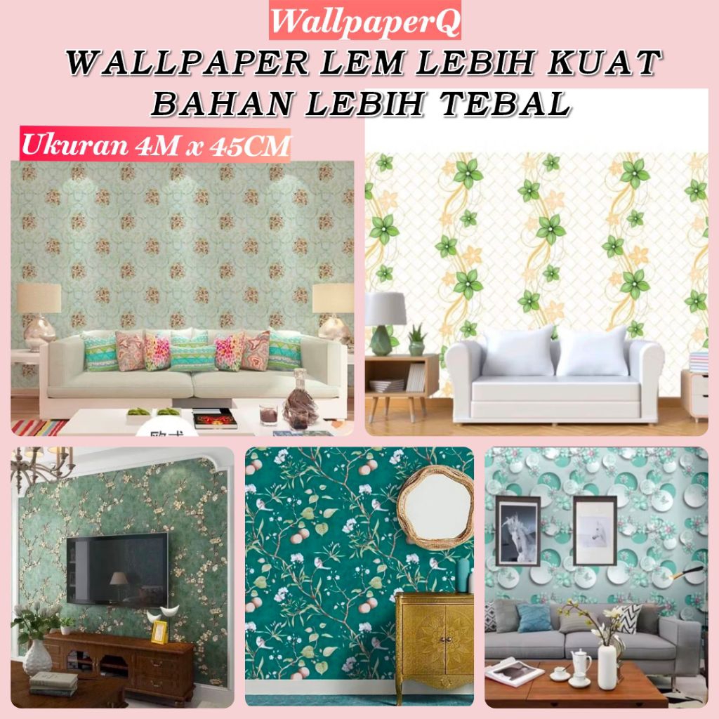Wallpaper Dinding Warna Hijau Wallpaper Polos Wallpaper Salur Wallpaper Bambu Wallpaper Embos Wallpa