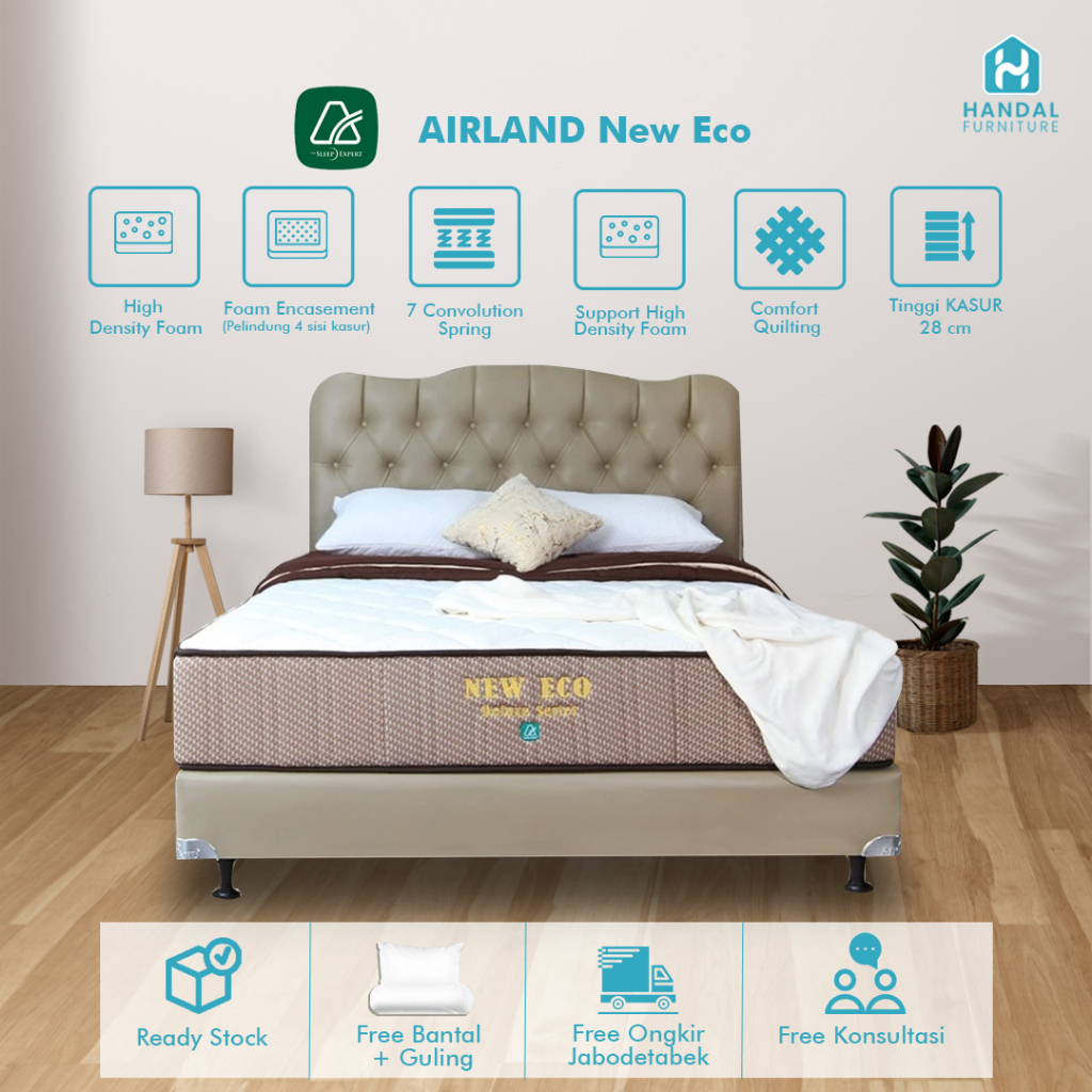 Kasur Springbed Airland New Eco Murah Kos-Kosan Soft Empuk Tebal 28cm Original