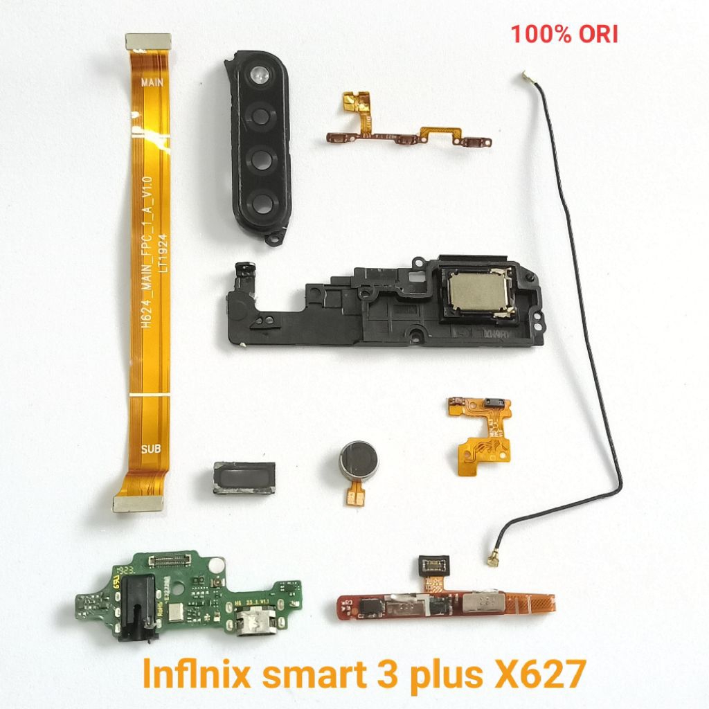 Sparepart Infinix smart 3 plus X627 Second Original Copotan  papan konektor cas  buzzer fullset  kab
