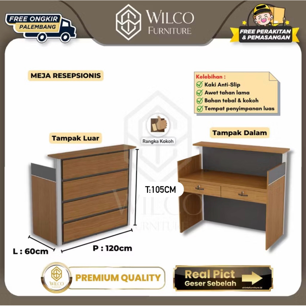 Meja Resepsionis Kantor / Meja Kasir Resepsionis Lobby / Meja Kantor VIP