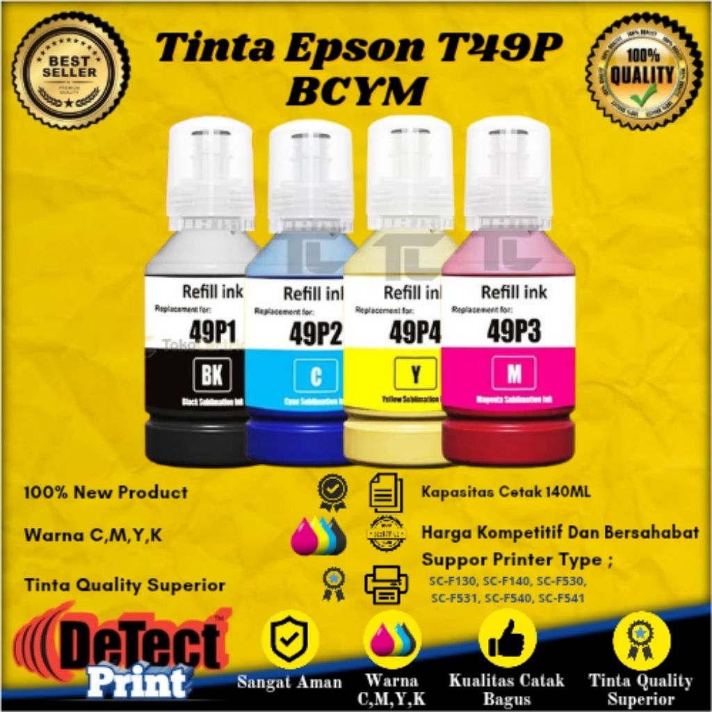 Tinta Compatible T49P E49P Epson Printer SureColor SC-F130, SC-F140, SC-F530, SC-F531, SC-F540