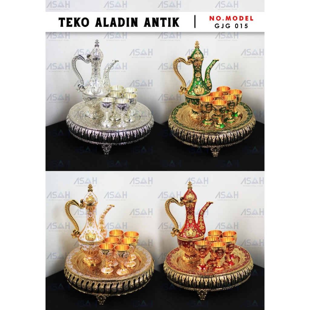 Teko mas arab Aladin set 7/ teko arab aladin bahan logam