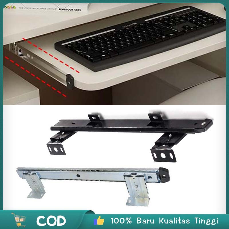 Rel Meja Komputer 27cm Rel Keyboard Tray Rel Laci Soft Closing Rel Laci Lemari